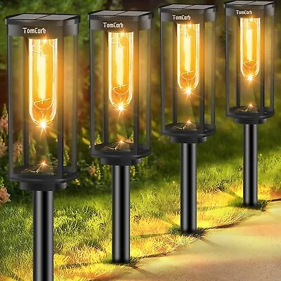 Solar Lights Outdoor Bright Larger 6 Pack Solar Pathway Lights Up To 16Hrs Wa... • $42.06