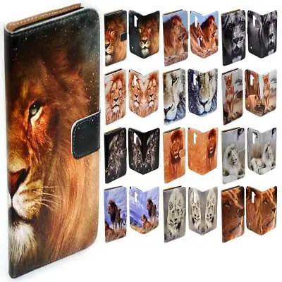 $13.98 • Buy For LG Series Mobile Phone - Lion Theme Print Wallet Phone Case Cover #1