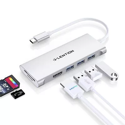 USB C Hub With 4K HDMI 3 USB 3.0 SD/Micro SD 3.0 Card Reader Compatible 20... • $45.22