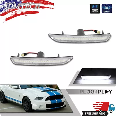 2X Clear Lens White Front Side Marker Light LED Lamps For 2010-2014 Ford Mustang • $19.99