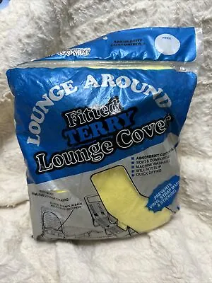 Lounge Around Fitted Terry Lounge Cover Yellow New Vintage • $11.11