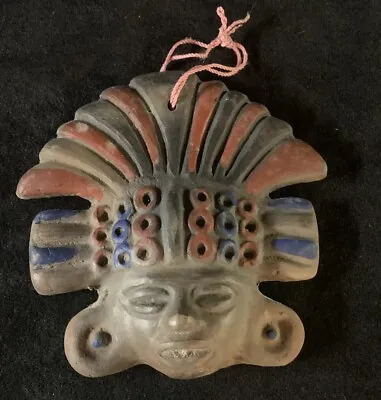 Mexican Aztec Mayan Hand Made Hanging Mask. 5 X 5 Inches. • $9.99