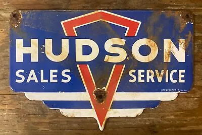 10” X 6.5” Hudson Porcelain Sales Service American Sign Ohio Co. • $9.99