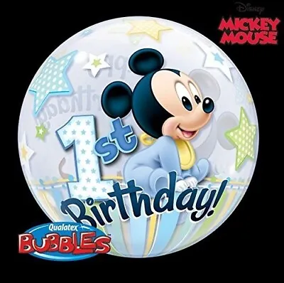 22  Disney Baby Mickey 1st Birthday Bubble Balloon Party Decorating Supplies • $8.99