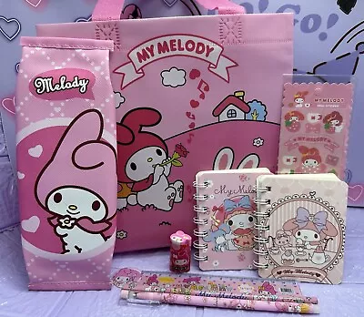 Sanrio My Melody Bundle Pencil Case Stationary Gift Bag Notebook Rubber Stickers • $23.19