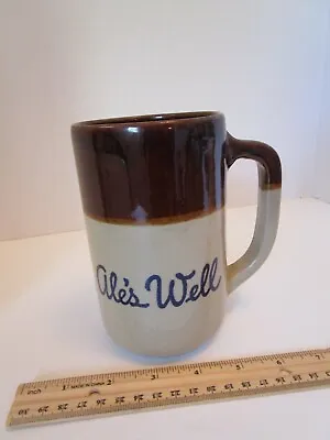 Vintage Ale's Well Stoneware Beer MUG CUP Brown Tan Factory Defect Pen Holder • $39.99