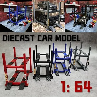 Diorama 1/18/24/43/64 2 Layer Lifts Rack Model Maintenance Workshop Lifter Model • $26.96