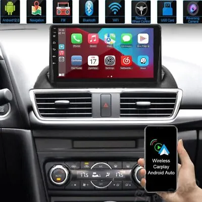 9  For 2014-2019 Mazda 3 Car Radio Android 12 Apple Carplay Stereo GPS WIFI 32G • $120.61