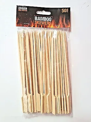 £3.25 • Buy 20cm Wooden Paddle Bamboo Skewers BBQ Grill Barbecue Sticks Kebab Fruit Cheese