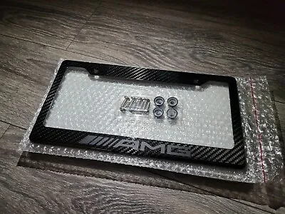 Black On Black Mercedes Benz License Plate Frame Real Carbon Fiber Fits All AMG • $45