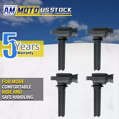 Set Of 4 Brand New Ignition Coils Pack Kit For 03-11 Saab 9-3 2.0L Turbo UF526 • $61.22