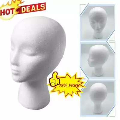 Polystyrene Unisex Foam Mannequin Head Display Model Dummy Female Wig Stand • $8.84