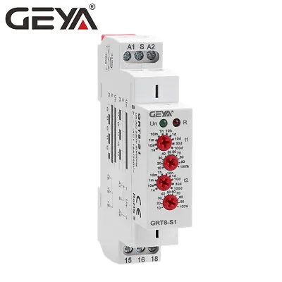 GEYA ON/OFF Asymmetric Cycle Timer Relay Switch 16A AC/DC12-240V Cycle Din Rail • £21.28