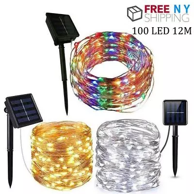 100 LED Solar Power String Fairy Lights Garden Outdoor Party Christmas Lamp • $7.20