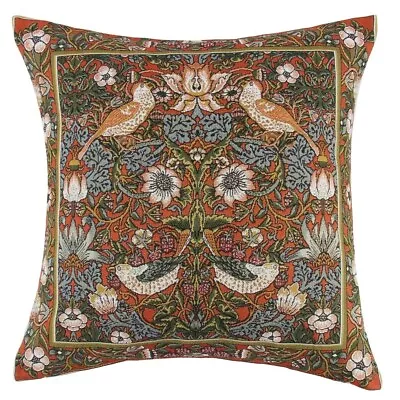 William Morris Red Birds Tapestry Pillow Sofa Couch Gobelin Pillow 18 X18  • $32.95