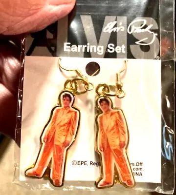 Elvis Presley Earrings - Gold Lame' Suit ~ Still Factory Packaged • $29.95