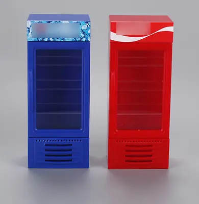 TWO(2) Miniature VENDING MACHINES:COLA+PEPSI (plastic) DOOR OPEN/CLOSE FREE GIFT • $29.95