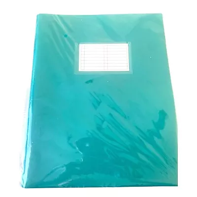 3 Prong Pocket Folder Turquoise Clear Title Card Plastic 2 Pockets • $3.99