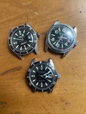 Vintage Skin Diver Wrist Watch Lot 1960’s For Parts And Repair Some Running • $39