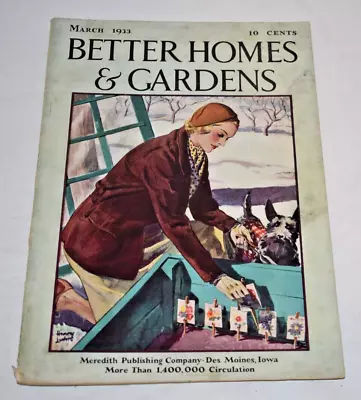 Vtg. MAR 1933 Better Homes And Gardens Magazine - Woman Planting Seeds Cover • $9.95