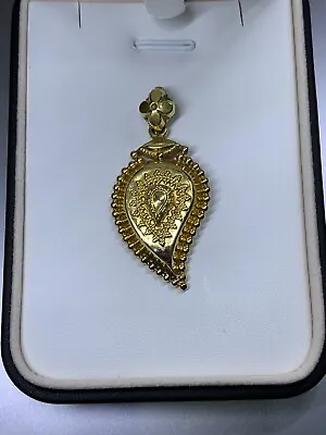 22ct Yellow Gold Chunky Charm Pendant Indian Asian Ceremoy Jewellery 4.7g • £465