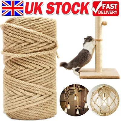 50M Natural Sisal Rope Cat Scratching Post Claw Control Toys Crafts Pets Animal • £12.89