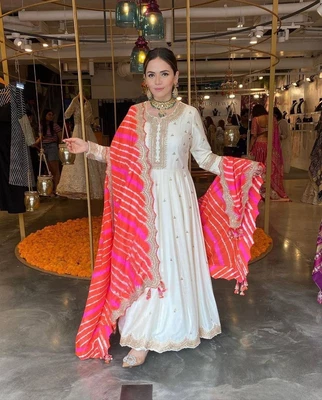 $83.34 • Buy Gown Salwar Kameez Suit New Party Wear Pakistani Indian Wedding Dress Bollywood