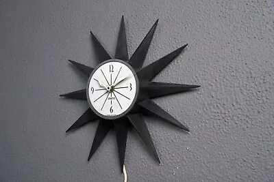 Mid Century Modern Spartus Atomic Starburst Sunburst Electric Wall Clock - 12  • $149.99