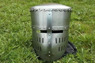 Medieval Crusader Handmade Templar Helmet Knight Viking Crusader Spartan Greek • $148