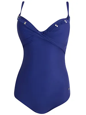 Naturana Ladies Multiway Strap Twist Front Swimsuit Navy Size 10 New (288) Sale • £10