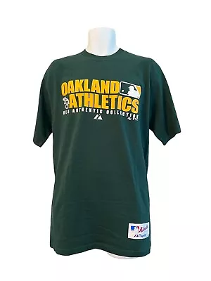 Men's M Oakland Athletics Majestic T Shirt MLB Authentic Collection 2007 Basebal • $14.99