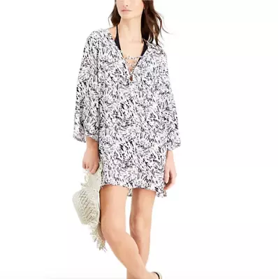 J VALDI Printed Lace-Up Cover-Up Tunic  J1108A Multi S NWT $58 • $24.99