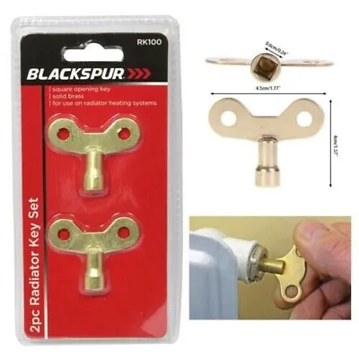 Radiator Key Set 2 Pcs Solid Brass Keys For Venting Air Valve Bleeding Key • £2.85