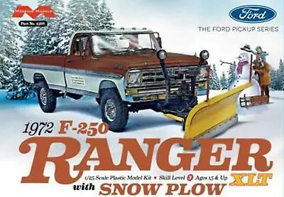 Moebius 1/25 1972 Ford F-250 Ranger XLT Pickup Truck W/Snow Plow 2568 • $31.99