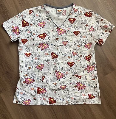 Women's DC Comics Supergirl Scrub Top Vet Nurse Doctor Small • $14.99