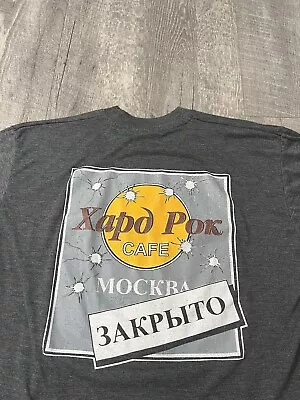 Vintage Hard Rock Shirt Mens XL Russia Xapo Pok Mackba Bullet Holes 3AKPbITO • $40