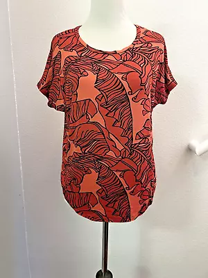 Orange Manuhealii Hawaiian Hula Stretchy Top Blouse Size Xl • $35