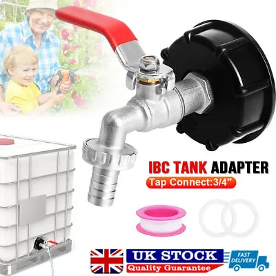 IBC Tank Adapter Connector S60X6 To Garden Tap With 3/4  Hose Fitting Fuel Water • £6.89