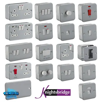 Metal Clad Electrical Fittings Switches And Sockets Workshop Garage Industrial  • £4.89