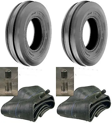 TWO 3.50-6 Tri-Rib 3-Rib Three Rib Front Tires & Tubes-4 PR Heavy Duty F-2 • $48