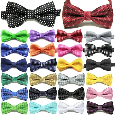 $2.21 • Buy Dot Wedding Ties For Children Boys Adjustable Tuxedo Kids Party Bow Tie Necktie☆