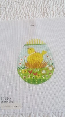$50 • Buy Melissa Shirley Needlepoint Canvas Easter Egg Ornament Chick New