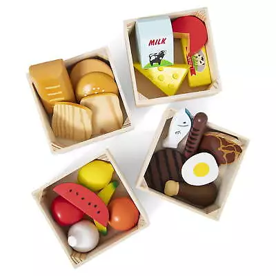Melissa & Doug Food Groups - 21 Wooden Pieces And 4 Crates Multi • $22.39