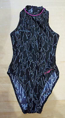 Zoggs Cable High Neck Zip Back Hydrasuit Swimsuit Size GB30  D32 • £40