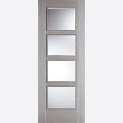 LPD Internal Vancouver Light Grey Finished 4 Light Clear Glazed Door  • £114.99