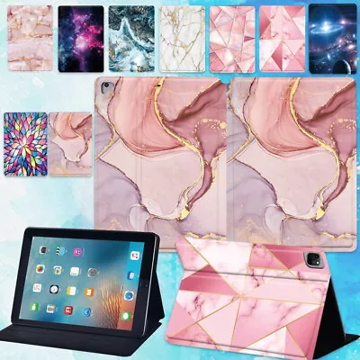 Printed Marble PU Leather Tablet Stand Folio Cover Case For  IPad/Mini/Air/Pro • £6.93