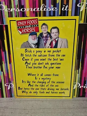 Only Fools And Horses STICK A PONY Metal Tin Wall Sign Plaque Retro Bar Man Cave • £3.50