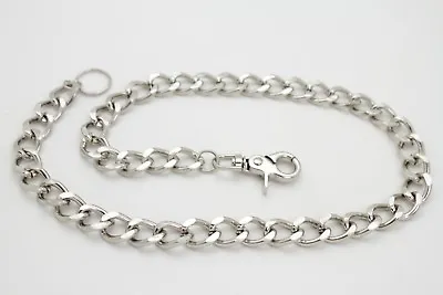 Men Silver Metal Long Wallet Chain Heavy Biker Thick Links Strong Punk Rocker • $19.95