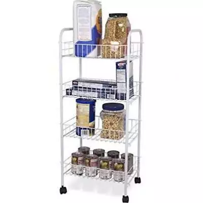 4 Tier Steel Kitchen Trolley White • $25.63