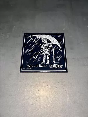 Morton Salt When It Rains It Pours Magnet Girl Dress Umbrella Blue • $9.90